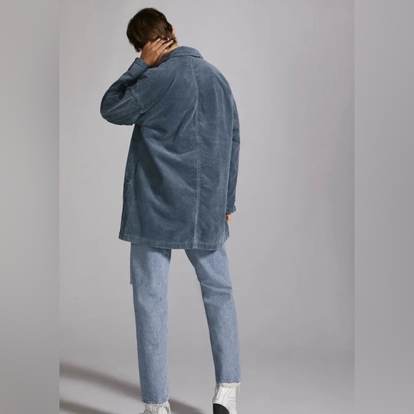 Anthropologie Pilcro Oversized Corduroy Blazer Jacket Coat Shacket Blue - Picture 5 of 16